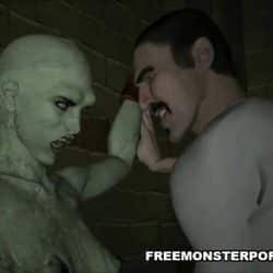 3D zombie porno hentai med et ondskapsfullt skjelett